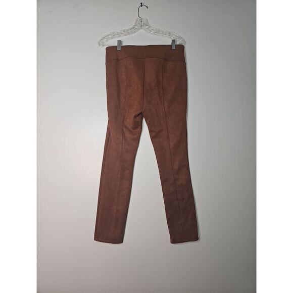 Anthropologie Faux Suede brown Green Pull On Ankle Legging Inseam Ankle Zip-30 - Picture 8 of 10
